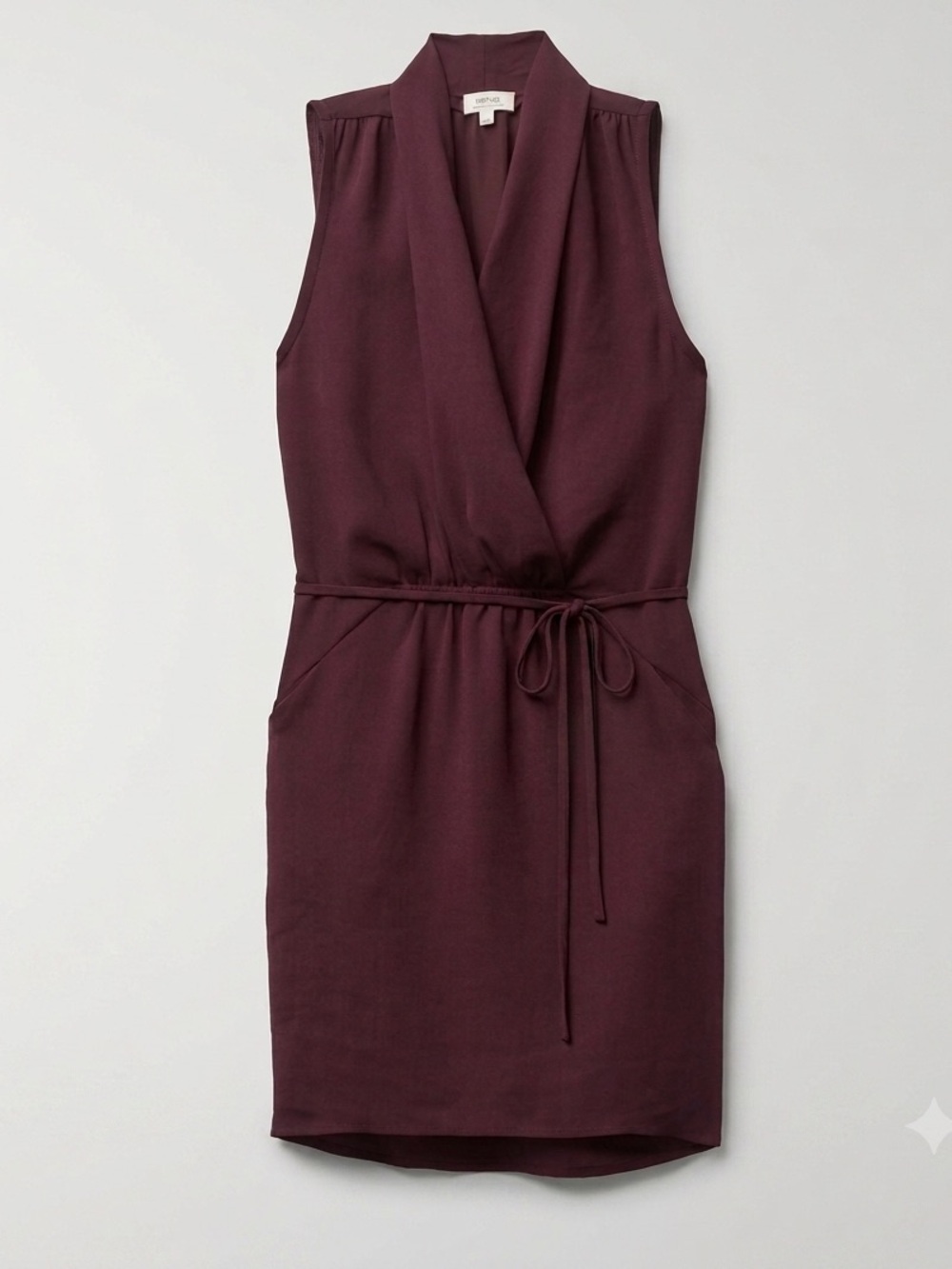 Wilfred by Aritzia "Sabine" Faux-Wrap Mini Dress - Maroon - Size XS